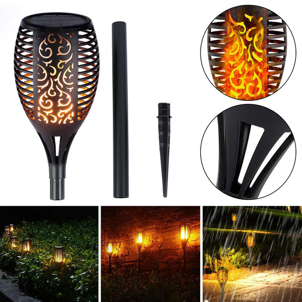 Rigidemand 2/4/6Pcs 12LED Flame Solar Torch Light Waterproof Flickering Dancing Garden Lamp