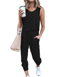 Rigidemand Women's Tracksuit Set Sleeveless Tops + Pants Trousers Sports Fitness Loungewear