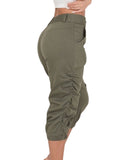 Rigidemand Women Zipper Bottoms Boho Solid Color Trousers Beach Pants Harem Loungewear