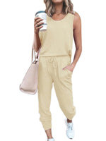 Rigidemand Women's Tracksuit Set Sleeveless Tops + Pants Trousers Sports Fitness Loungewear